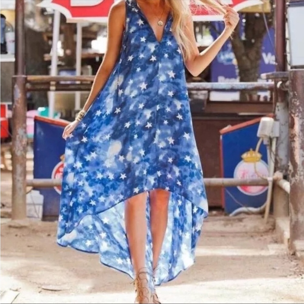 BUDDY LOVE | Campbell High Low Star Print Sleeveless Dress NEW Women’s Size S/M